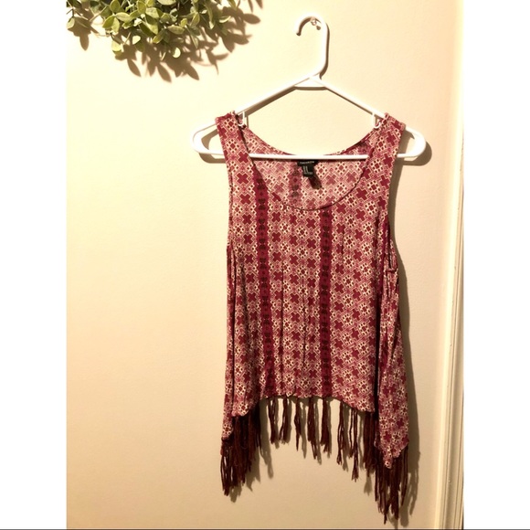 Forever 21 Tops - Fringe Patterned Tank Top